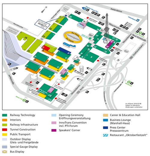 the layout of InnoTrans in Berlin, 2016