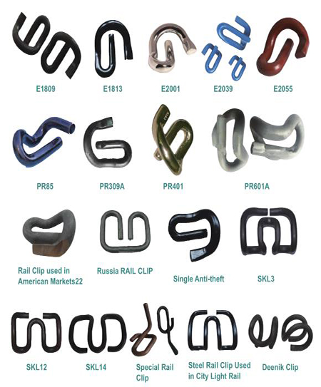 various elastic rail clips